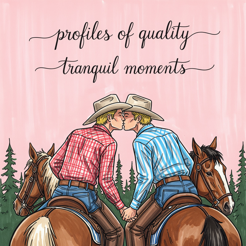 Cowboys in Love: Tranquil Moments Illustration Cowboys in Love: Tranquil Moments Illustration