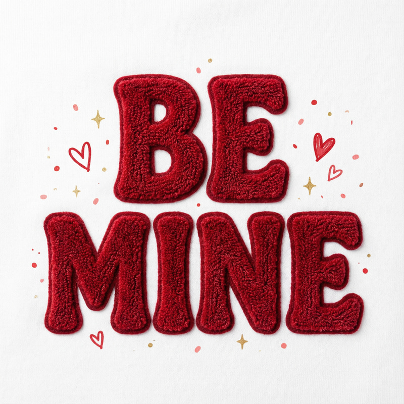 Cozy 'Be Mine' Valentine Typography Design