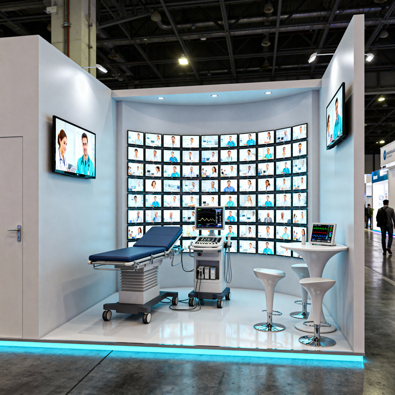 3D Medical Fair Stand Design: Modern & Realistic 3D Medical Fair Stand Design: Modern & Realistic
