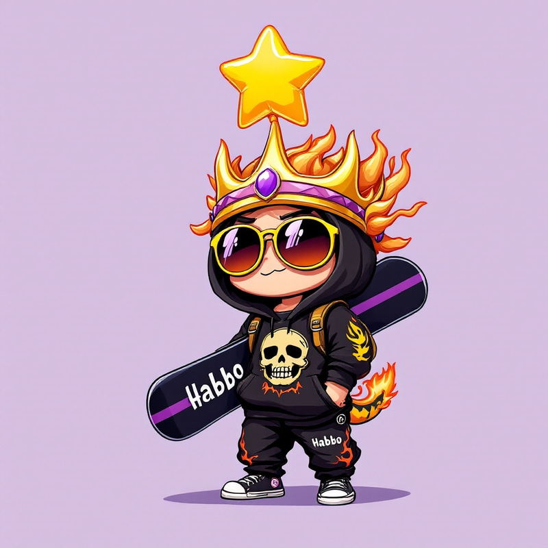 Chibi Anime Character with Dragon Crown & Snowboard Chibi Anime Character with Dragon Crown & Snowboard