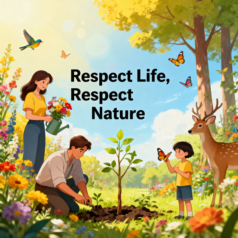 Respect Life and Nature: A Vibrant Poster Art Respect Life and Nature: A Vibrant Poster Art