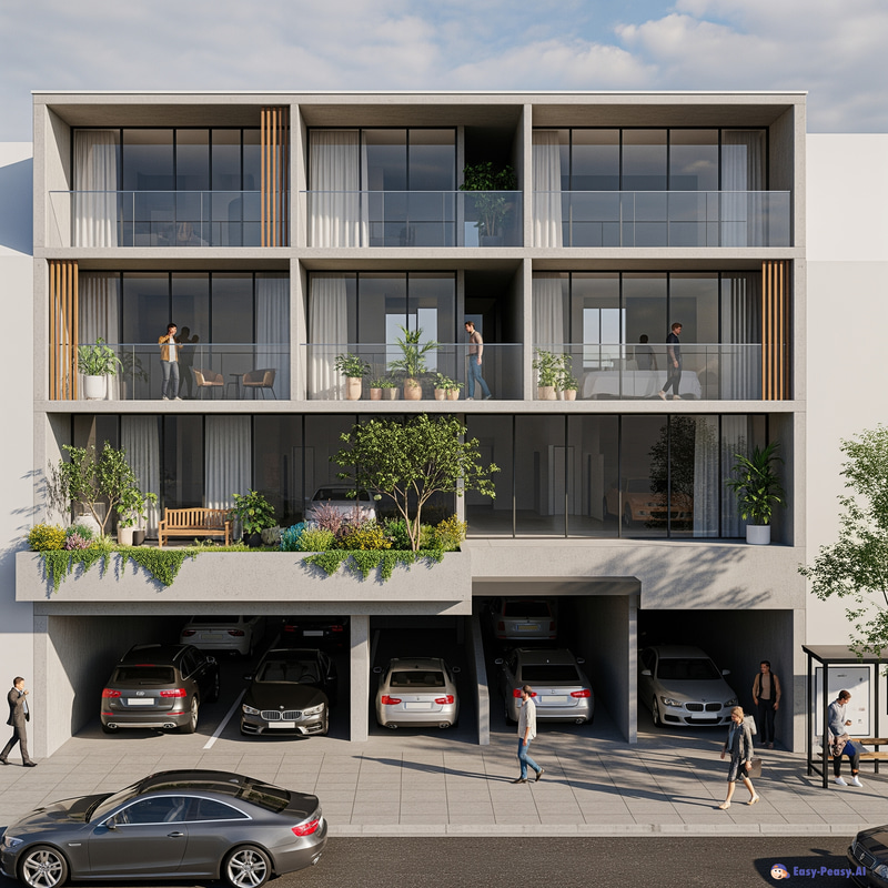 3-Story Building with Parking and Garden 3-Story Building with Parking and Garden