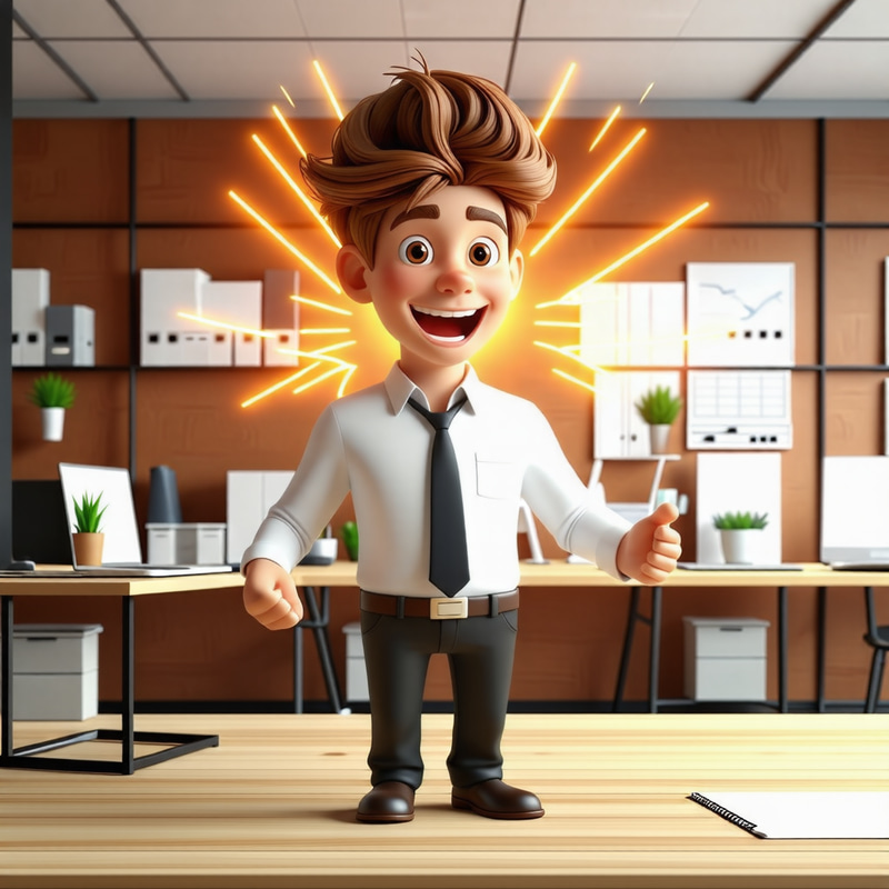 Energized Person at Office Ready to Work | Website Name