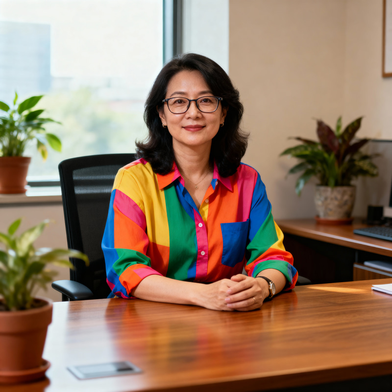 Professional Lady in Colorful Office Attire Professional Lady in Colorful Office Attire