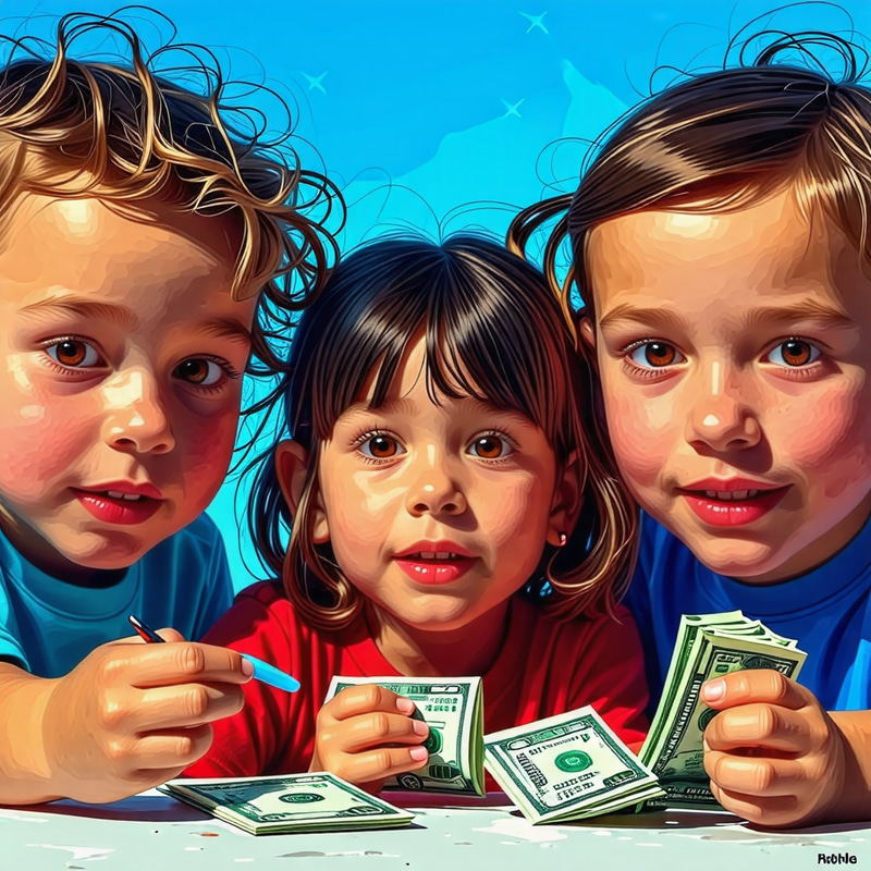 Realistic Money Illustrations for Kids | Colorful Educational Art Realistic Money Illustrations for Kids | Colorful Educational Art