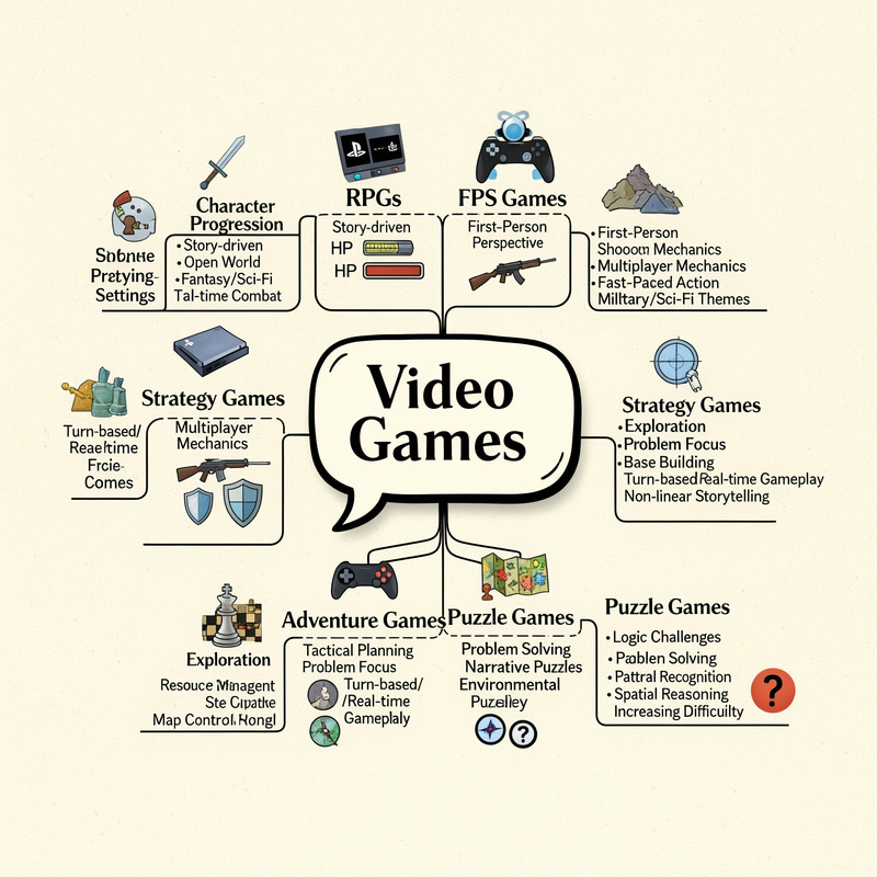 Exploring Video Game Genres Mind Map Exploring Video Game Genres Mind Map