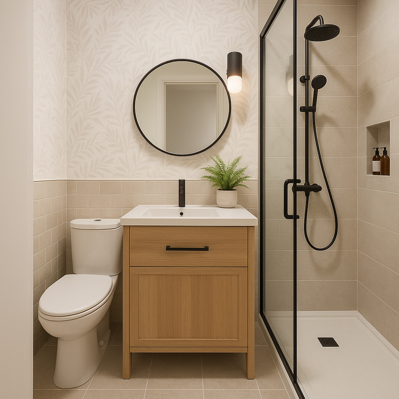 Compact Bathroom Design: Shower & Fixtures Layout