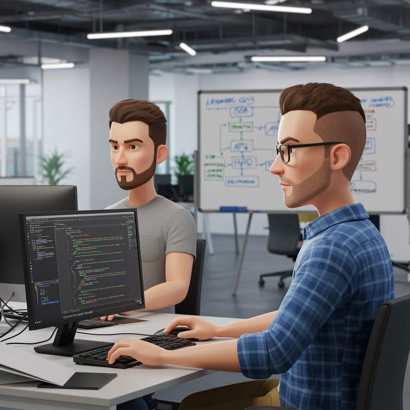 Animated Male Software Developers Animated Male Software Developers