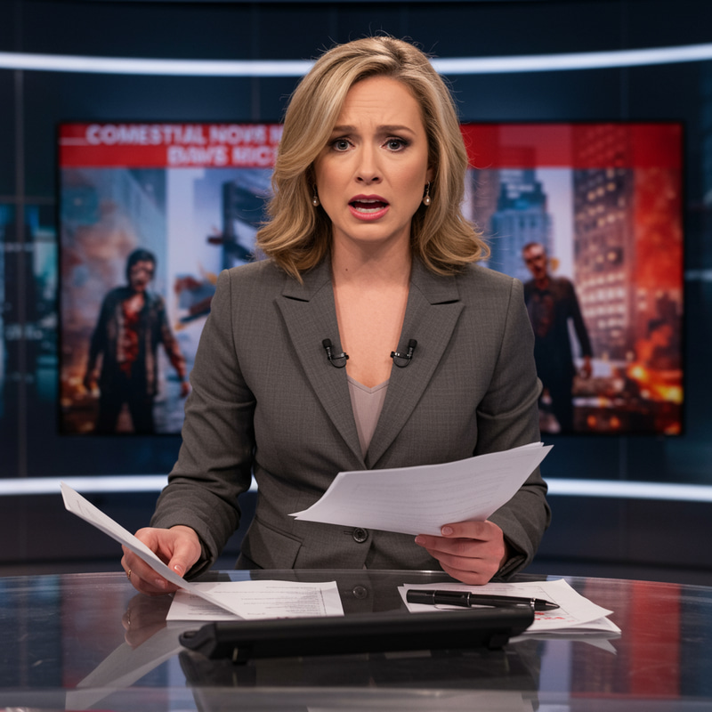 News Anchor Reports on Zombie Crisis News Anchor Reports on Zombie Crisis