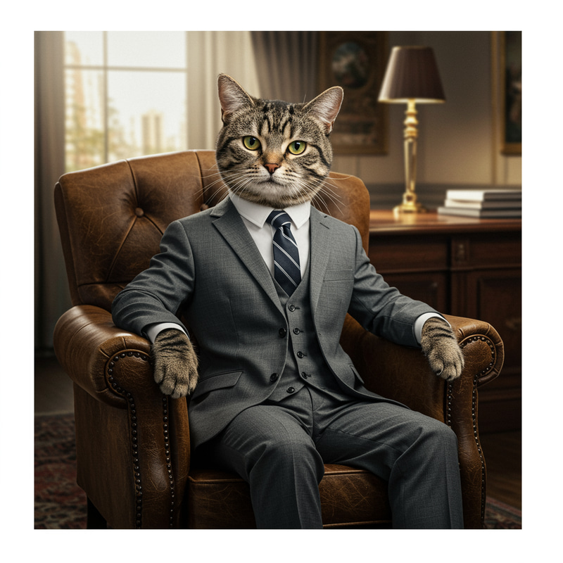 Realistic Tabby Cat in a Suit Realistic Tabby Cat in a Suit