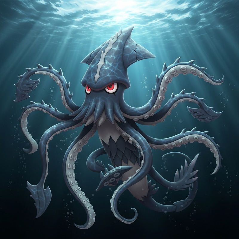 Kraken Calamar Pokémon: Water/Dark Type