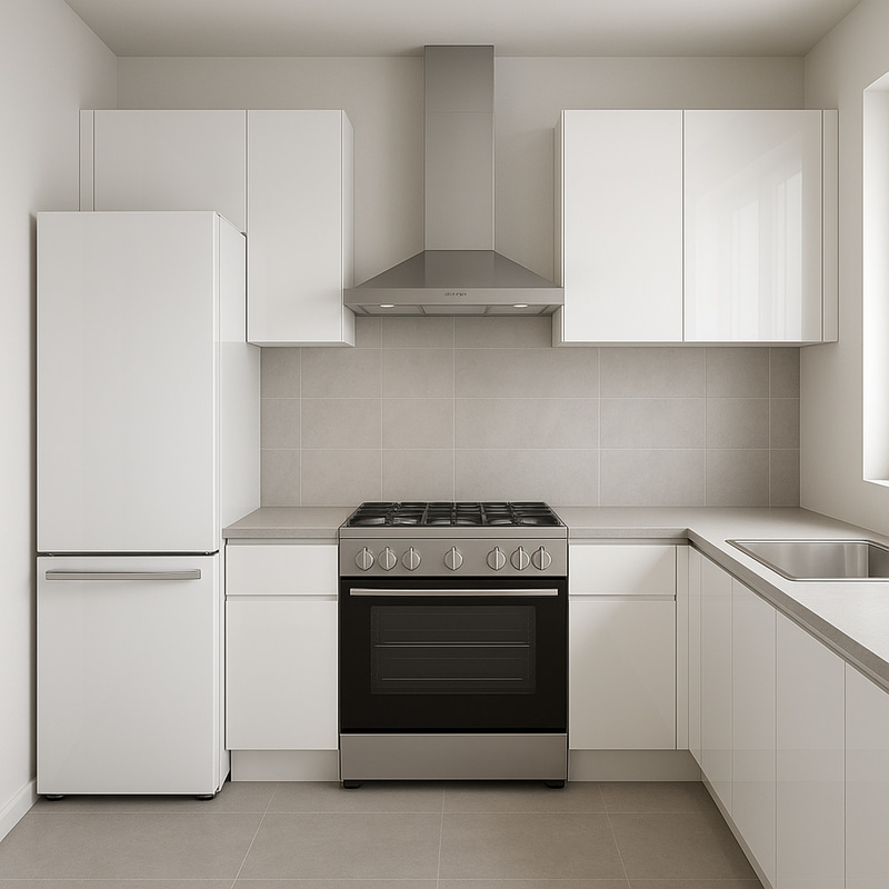 Modern Kitchen Design with Glossy White Finish Modern Kitchen Design with Glossy White Finish