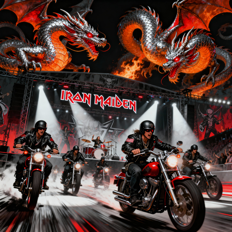 Crazy Bikers and Dragons: Iron Maiden Vibes