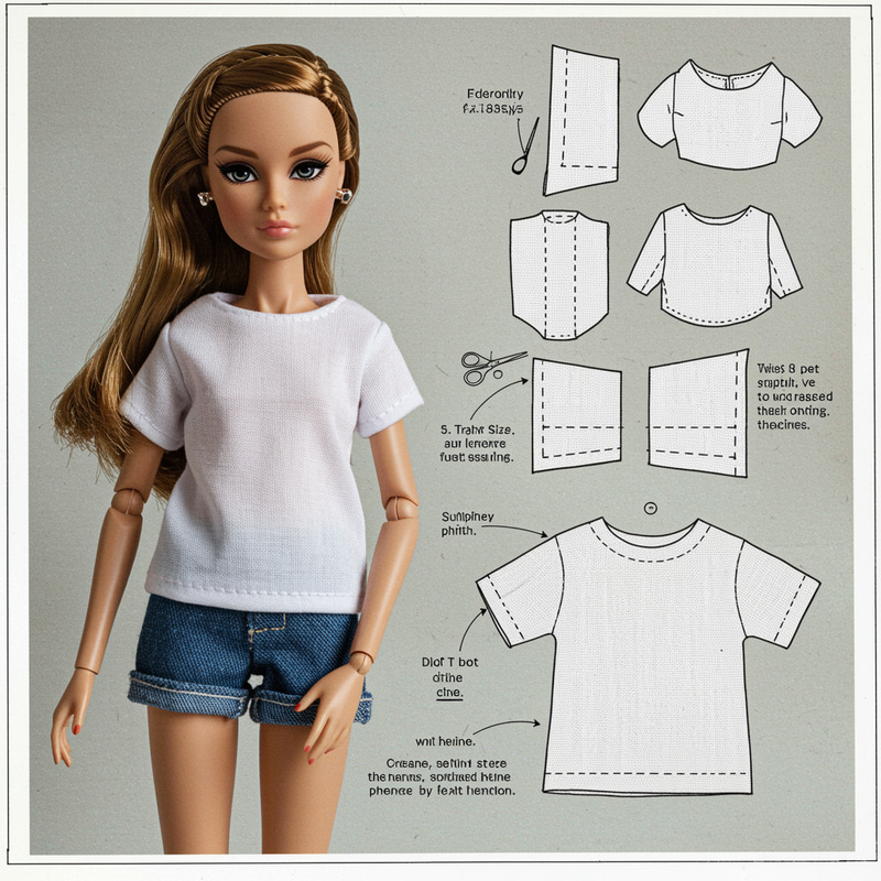 T-Shirt Sewing Pattern for 7-Inch Dolls T-Shirt Sewing Pattern for 7-Inch Dolls