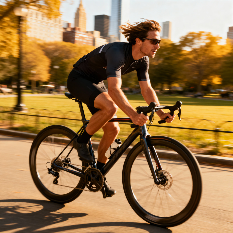 Sporty Man Riding a Bicycle Sporty Man Riding a Bicycle