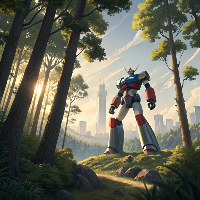 Giant Robot Adventure: Mazinger Z in a Japanese Forest Giant Robot Adventure: Mazinger Z in a Japanese Forest