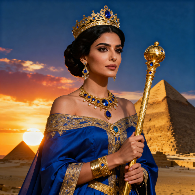 Regal Middle-Eastern Woman in Royal Attire Regal Middle-Eastern Woman in Royal Attire