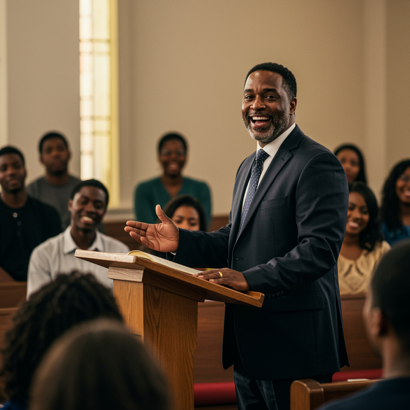 Inspiring Pastor Preaching AI Image Inspiring Pastor Preaching AI Image