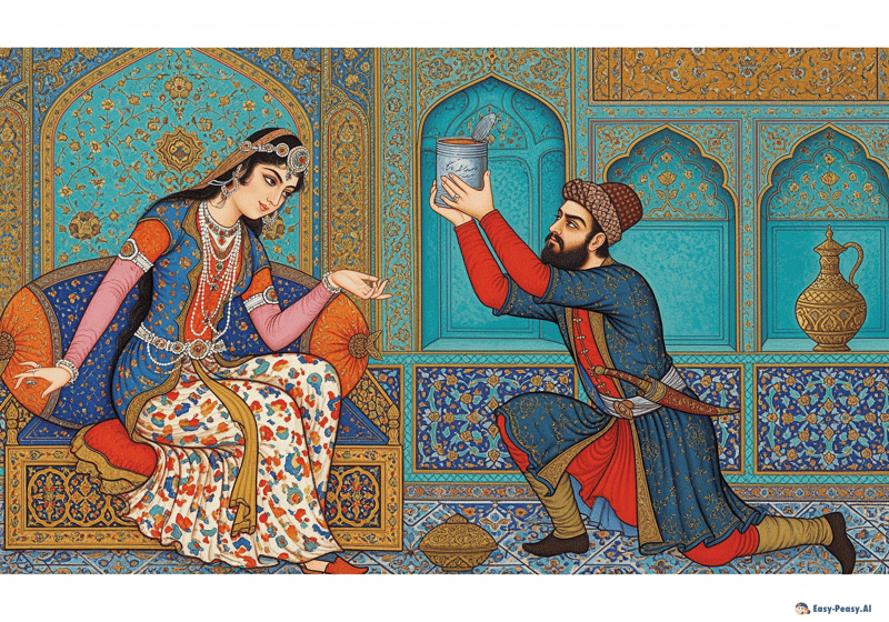 Qajar Style Persian Miniature Painting Details Qajar Style Persian Miniature Painting Details