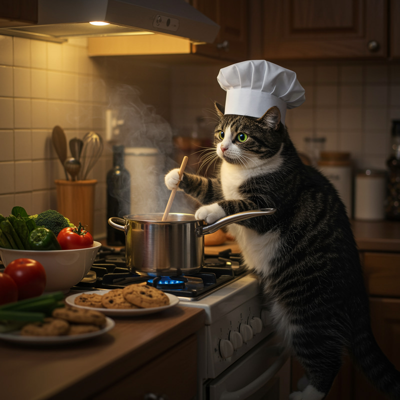 Chubby Tuxedo Cat Cooking Tips Chubby Tuxedo Cat Cooking Tips