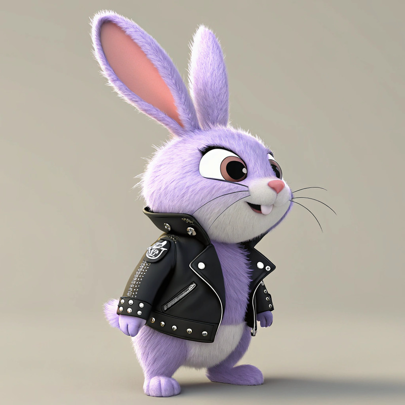 Punk Bunny Rabbit in Leather Jacket Punk Bunny Rabbit in Leather Jacket