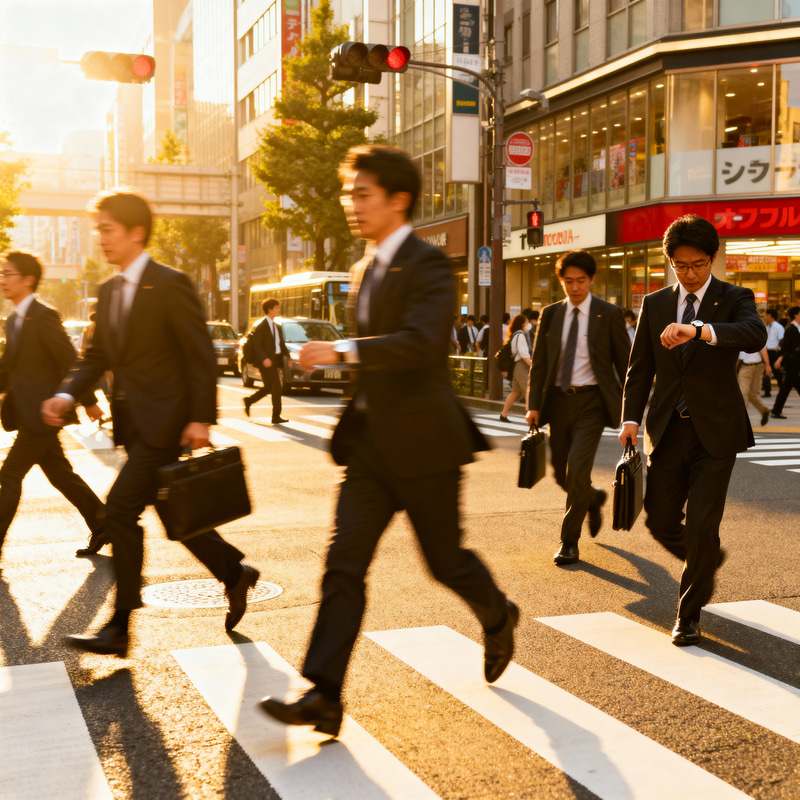 Tokyo Morning Rush: Salarymen in Action