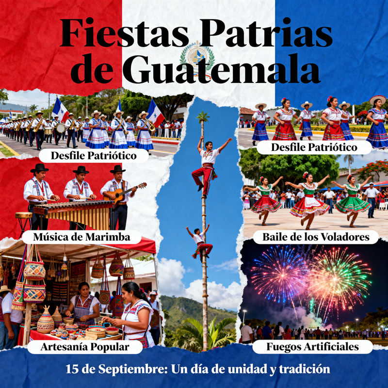 Patriotic Collage of Guatemala's September 15th Events Patriotic Collage of Guatemala's September 15th Events