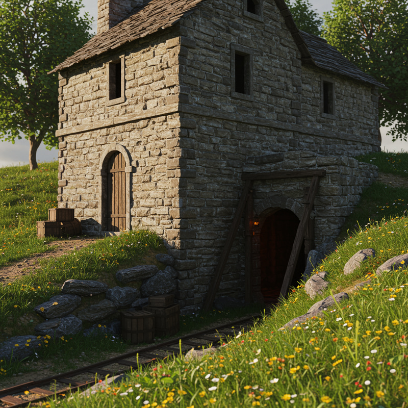 Medieval House with Mineshaft Entrance Medieval House with Mineshaft Entrance