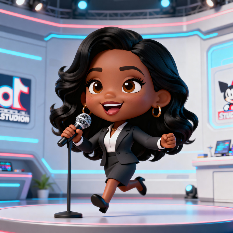 Charming Chibi Woman in Business Suit