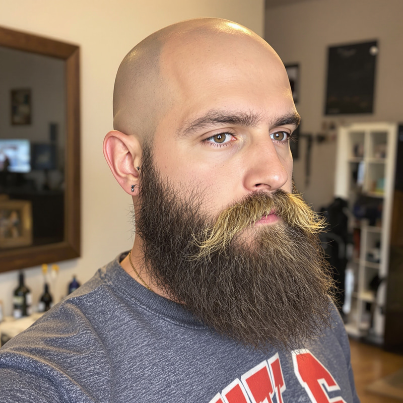 Bald Look with Full Beard: Transformation Guide