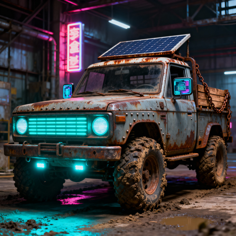 Rustic Cyber Truck: A Unique Blend of Nature and Tech Rustic Cyber Truck: A Unique Blend of Nature and Tech