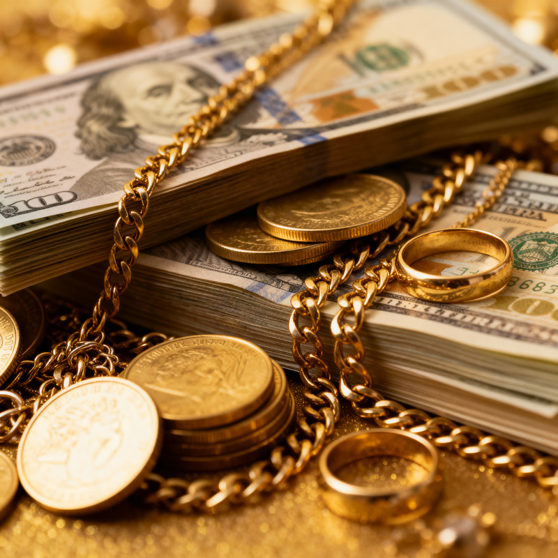 Stunning Jewelry and Money Collection Stunning Jewelry and Money Collection