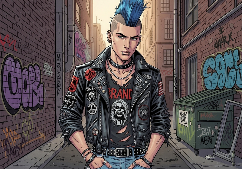 Punk Comic Art: 25-Year-Old Mexican Boy Punk Comic Art: 25-Year-Old Mexican Boy