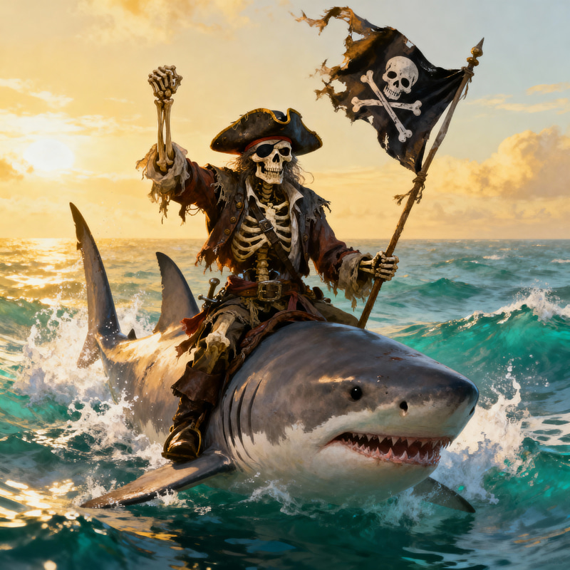 Skeleton Pirate on Bull Shark | Epic Sea Adventure