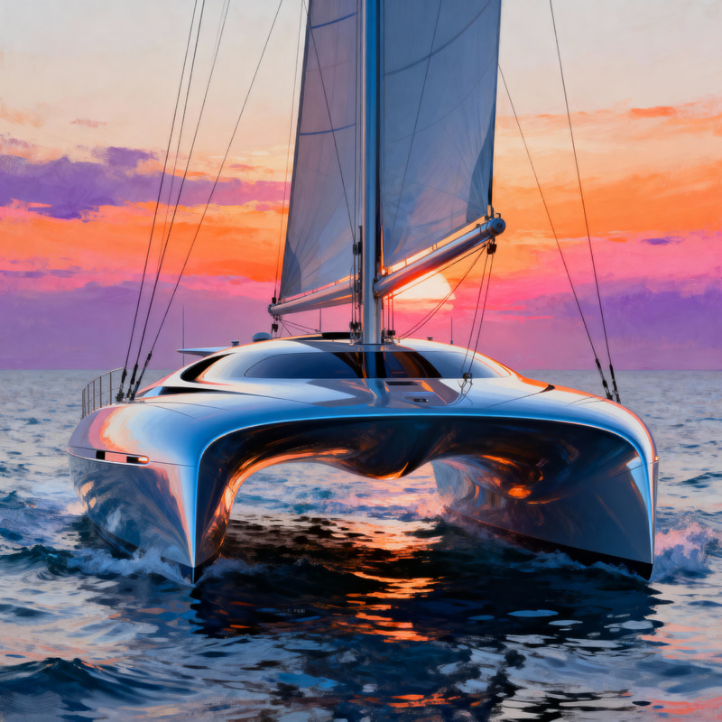 Futuristic Sailing Yacht Inspired by Voyager Probe