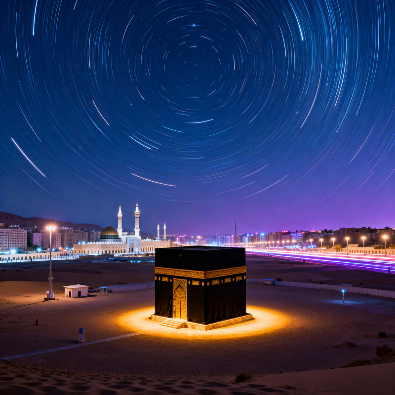 Night in Mecca: The Luminous Kaaba Night in Mecca: The Luminous Kaaba