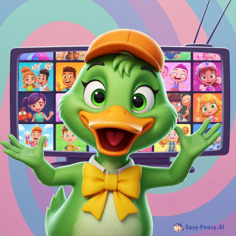 Charming Green Duck - Yummy Cartoon TV Avatar Charming Green Duck - Yummy Cartoon TV Avatar