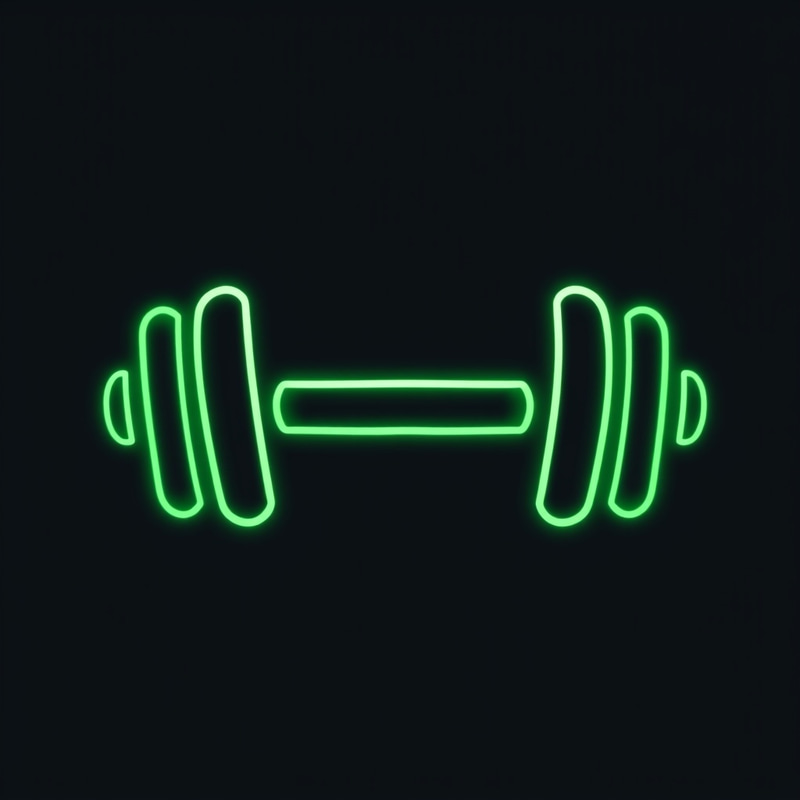 Minimalistic 2D Neon Green Dumbbell Icon Minimalistic 2D Neon Green Dumbbell Icon