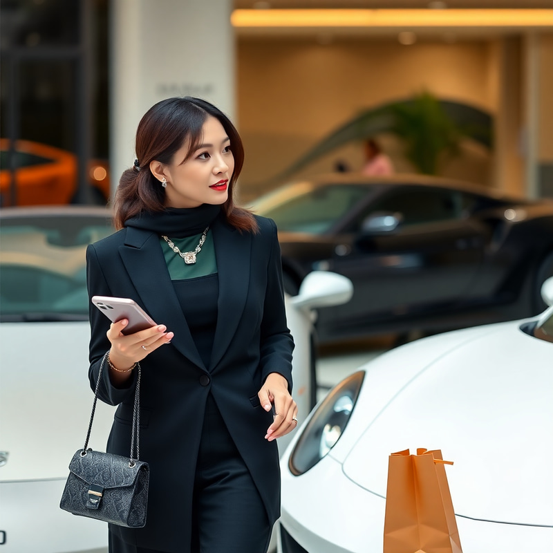 Deciding on Luxury: Asian Lady & Dreams of Sports Cars Deciding on Luxury: Asian Lady & Dreams of Sports Cars