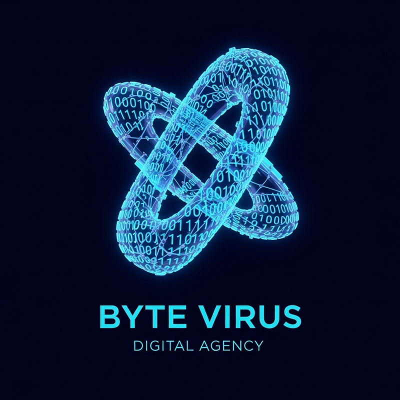 Futuristic 3D Logo for Byte Virus Digital Agency