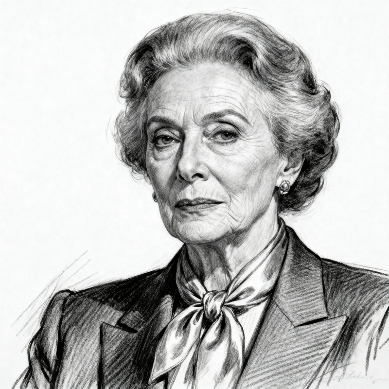 Realistic Pencil Drawing of a 68-Year-Old Contessa