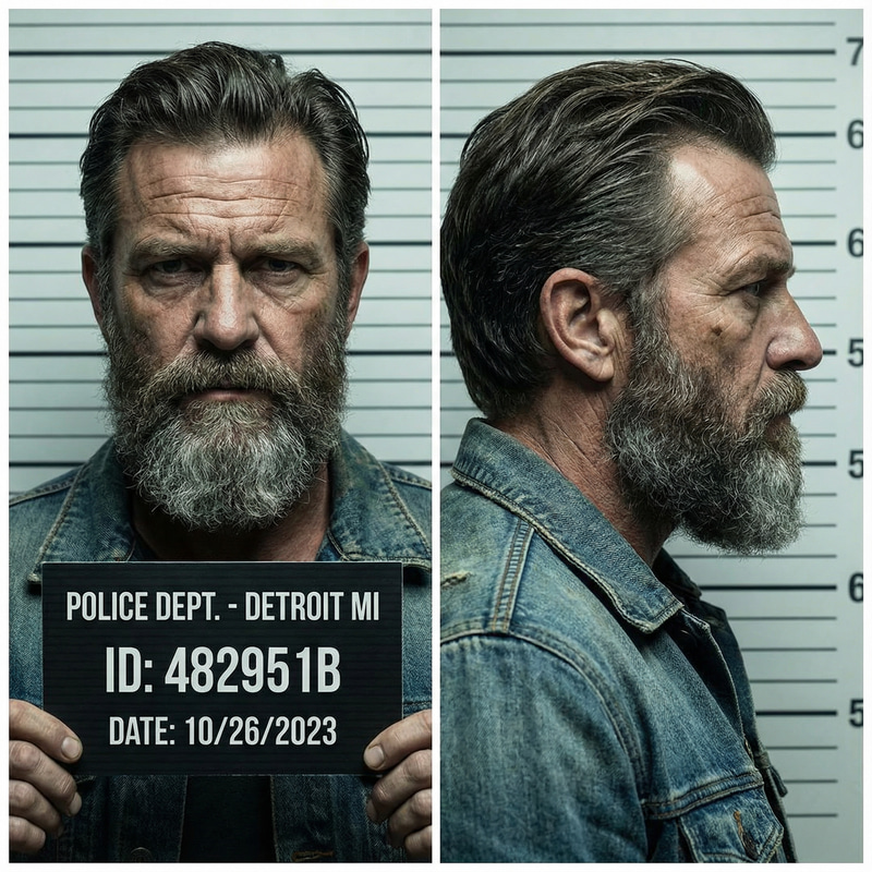 Rugged Middle-Aged Man Mugshot Rugged Middle-Aged Man Mugshot