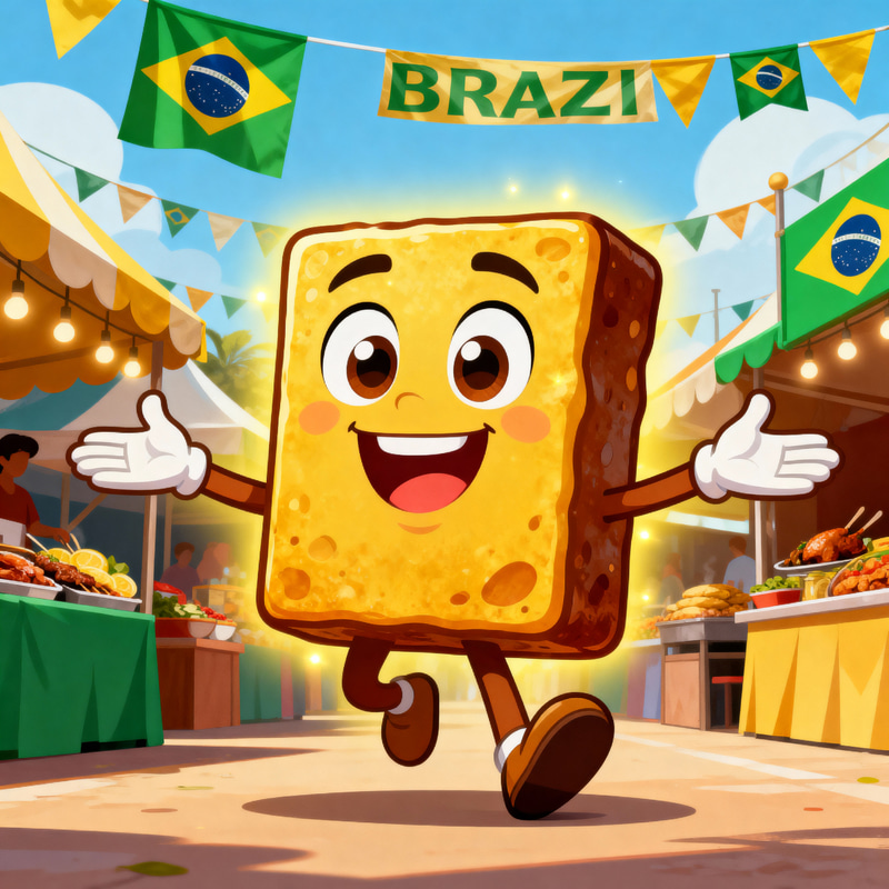 Friendly Brazilian Pastel Mascot Illustration