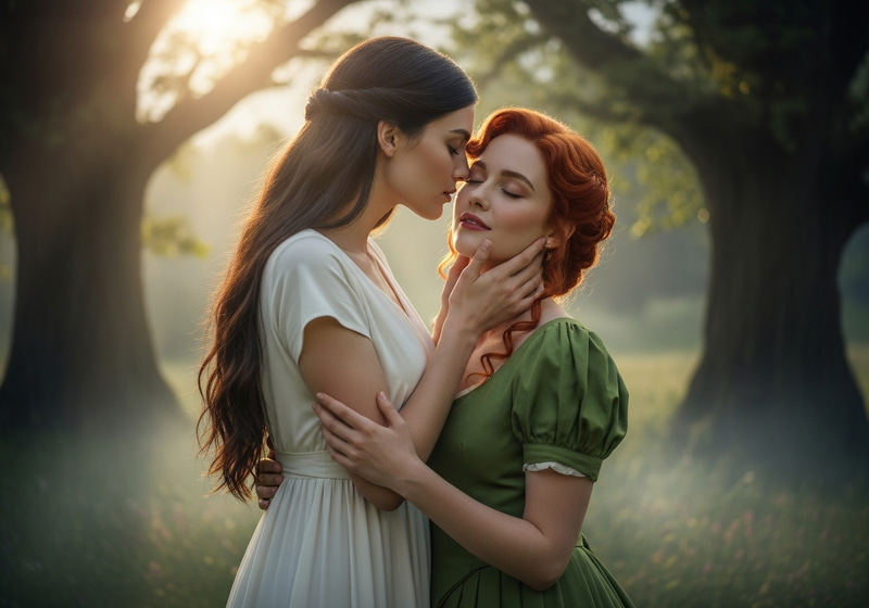 Tender Moment Between Narrative Characters