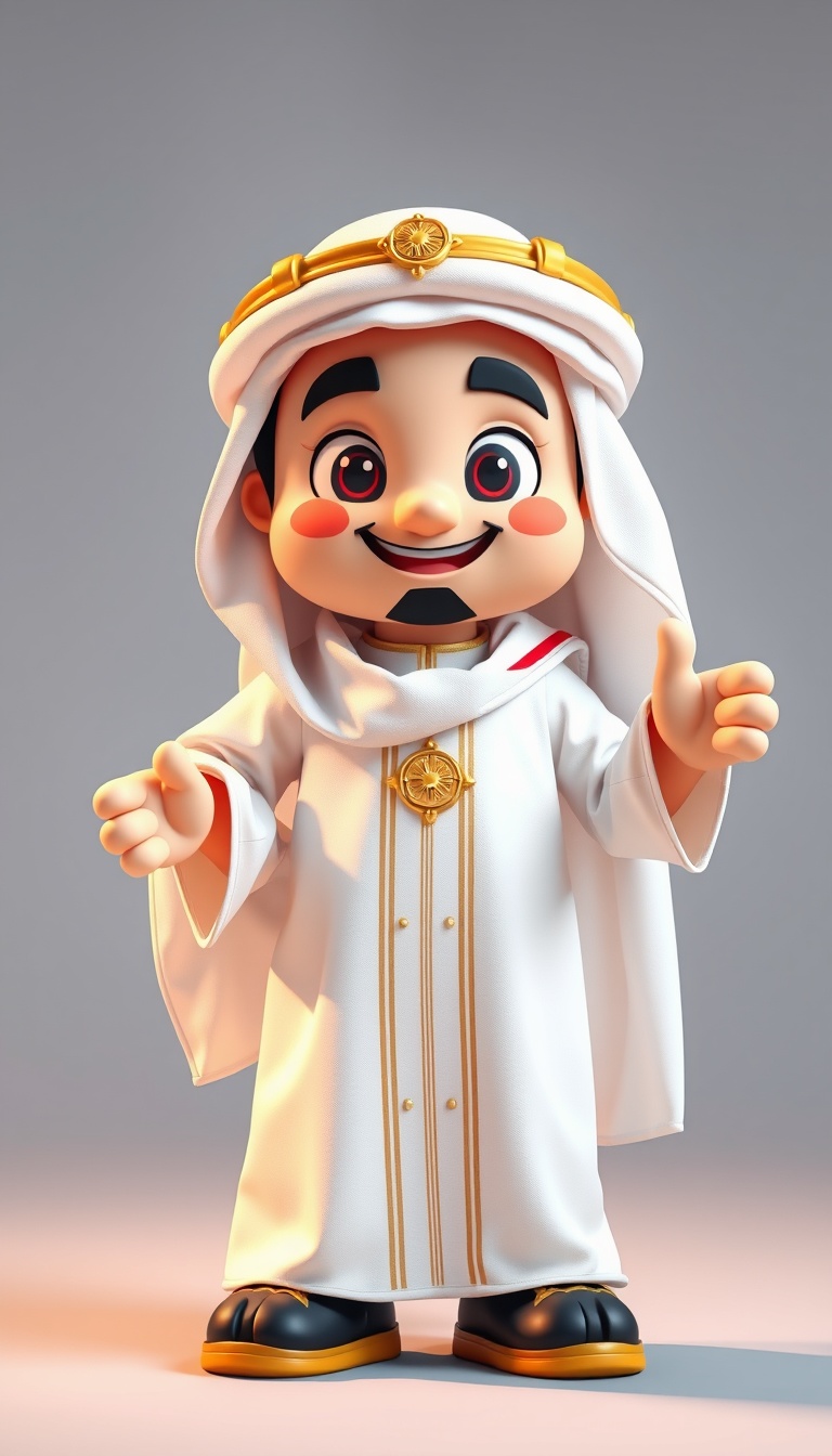 Cheerful Arab Cartoon Mascot for Kids Events Cheerful Arab Cartoon Mascot for Kids Events