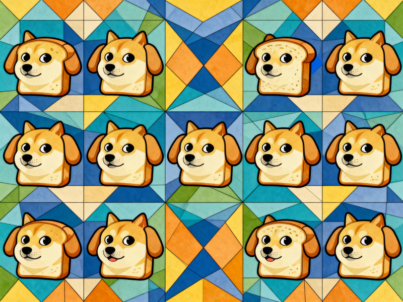 Colorful Doge Bread Tessellation Art Colorful Doge Bread Tessellation Art