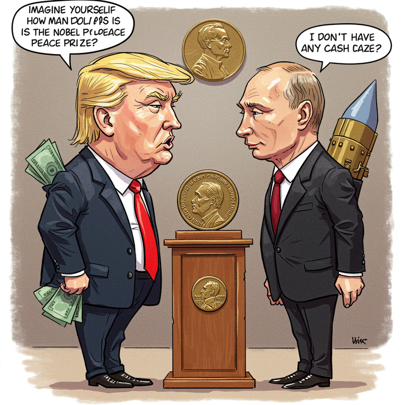 Trump and Putin Caricature: A Satirical Exchange Trump and Putin Caricature: A Satirical Exchange
