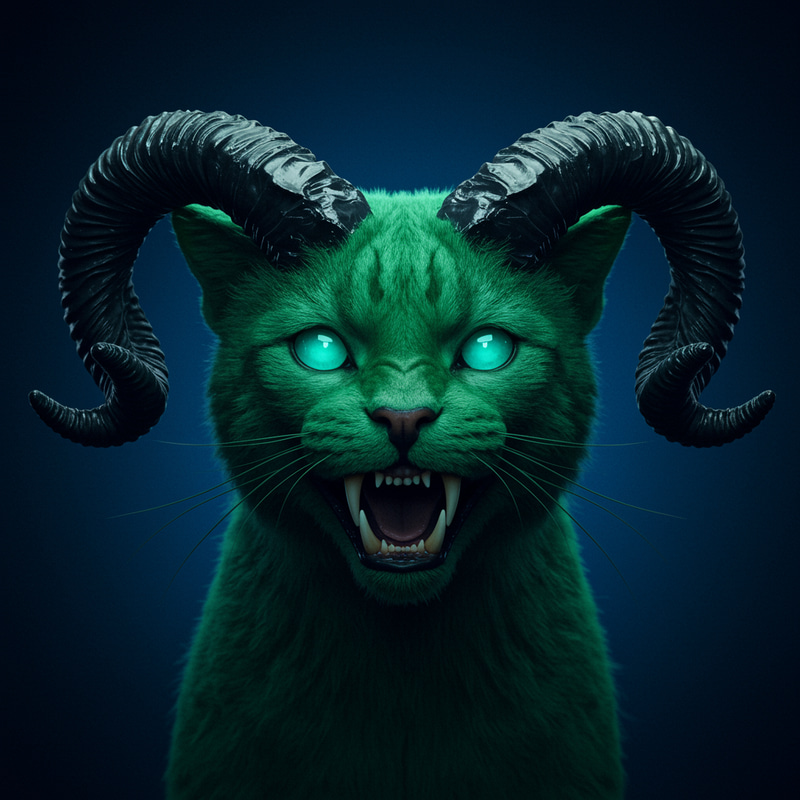 Cat with Horns and Rice Teeth: A Unique Look Cat with Horns and Rice Teeth: A Unique Look