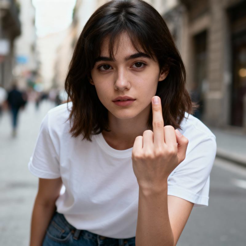 Show Her Middle Finger: Bold Expressions