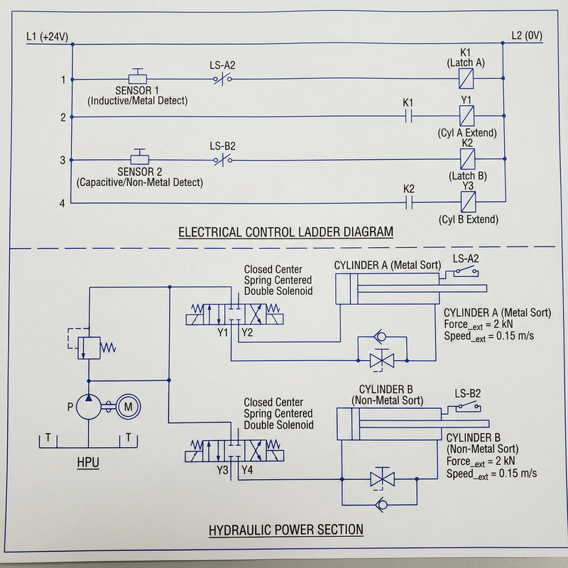 Electro-Hydraulic Circuit with Dual Cylinders Electro-Hydraulic Circuit with Dual Cylinders